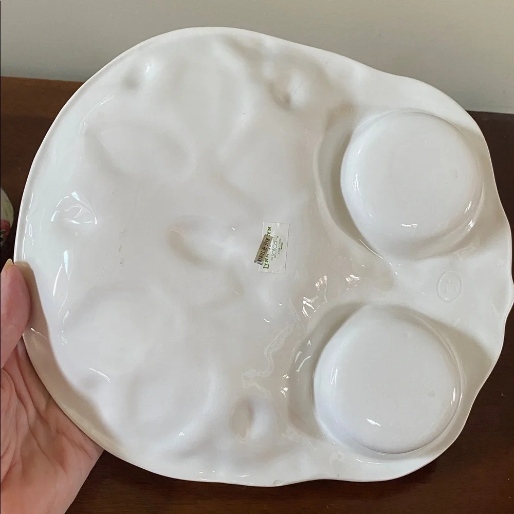 Tuscany Strawberry Ceramic Serving Tray Sugar Creamer Set Coffee Tea Server
